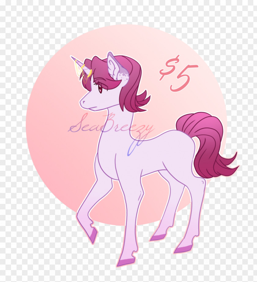 Horse Unicorn Cartoon Pink M PNG