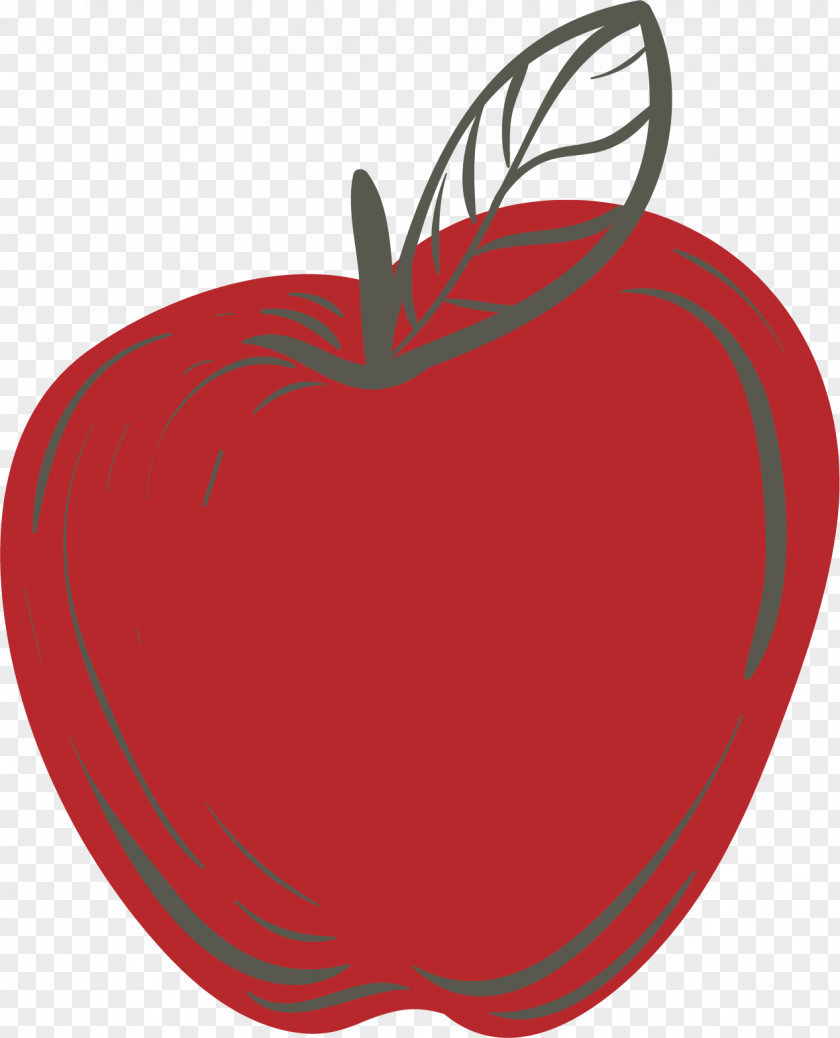 Vector Hand-painted Cute Red Apple Clip Art PNG