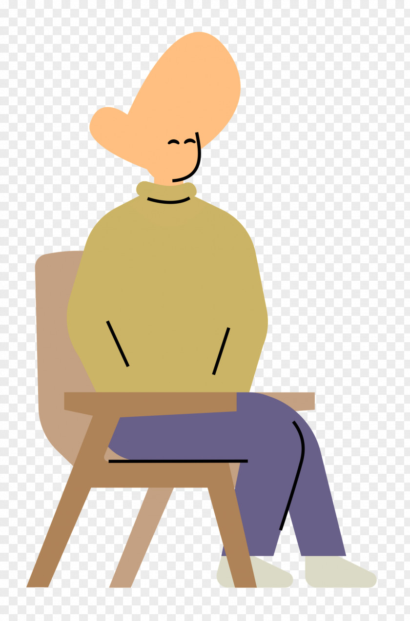 Cartoon Chair Sitting H&m Male PNG