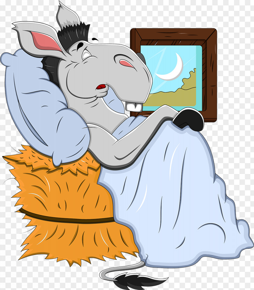 Donkey Cartoon Sleep In Non-human Animals PNG