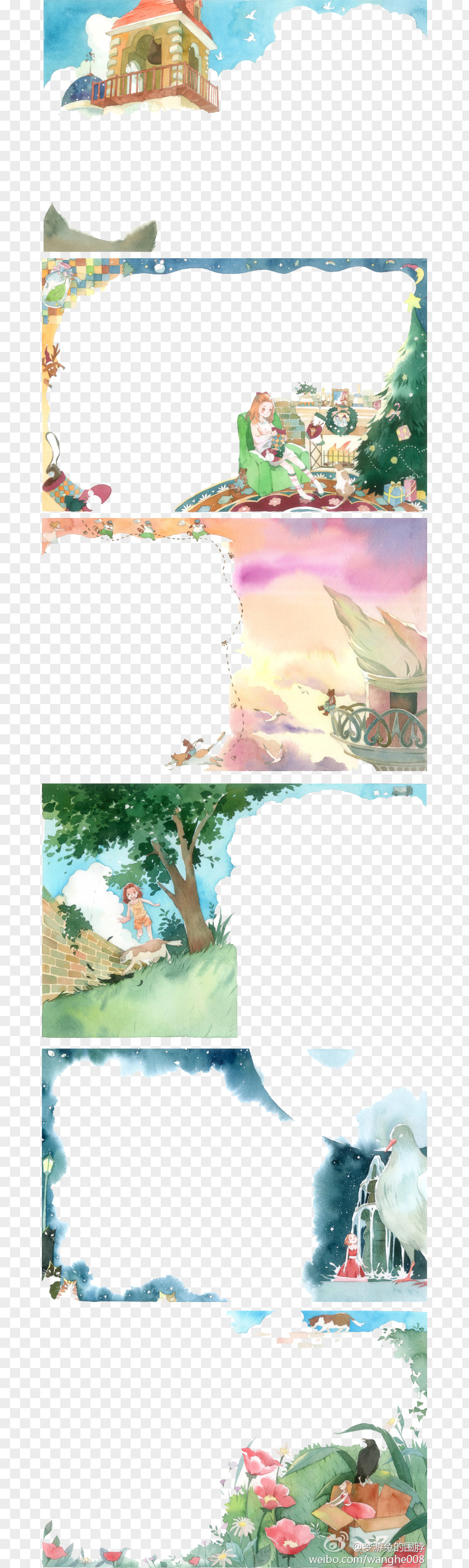 Fantasy Fairy Tale Border Illustration PNG