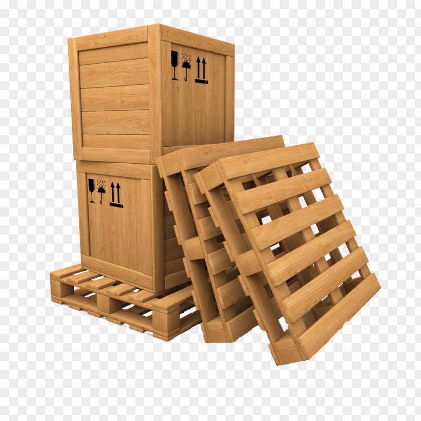 Pallet Wooden Box Cargo Less Than Truckload Shipping PNG