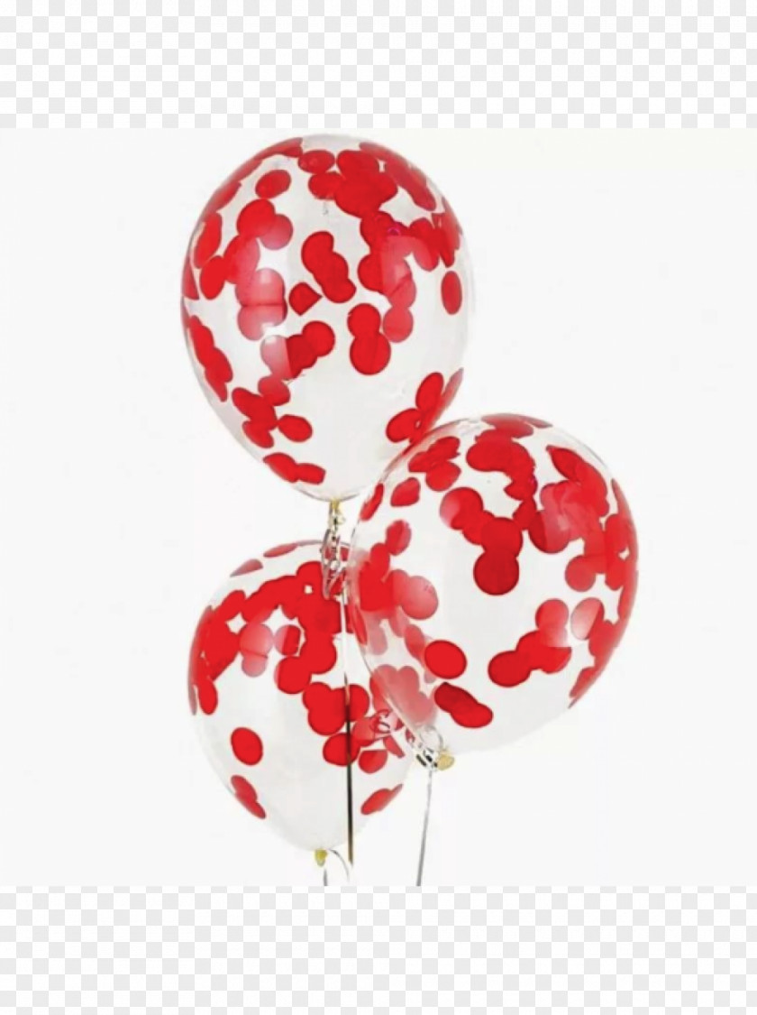 Romantic Floats Toy Balloon Red Confetti PNG