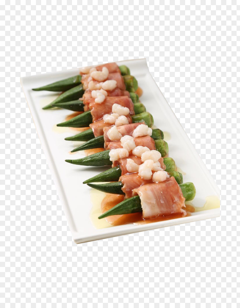 Okra Bacon Roll Yakitori Food PNG