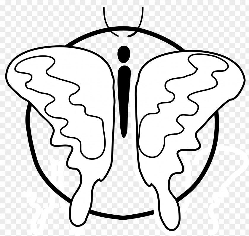 Butterfly Lineart Coloring Book Drawing Clip Art PNG