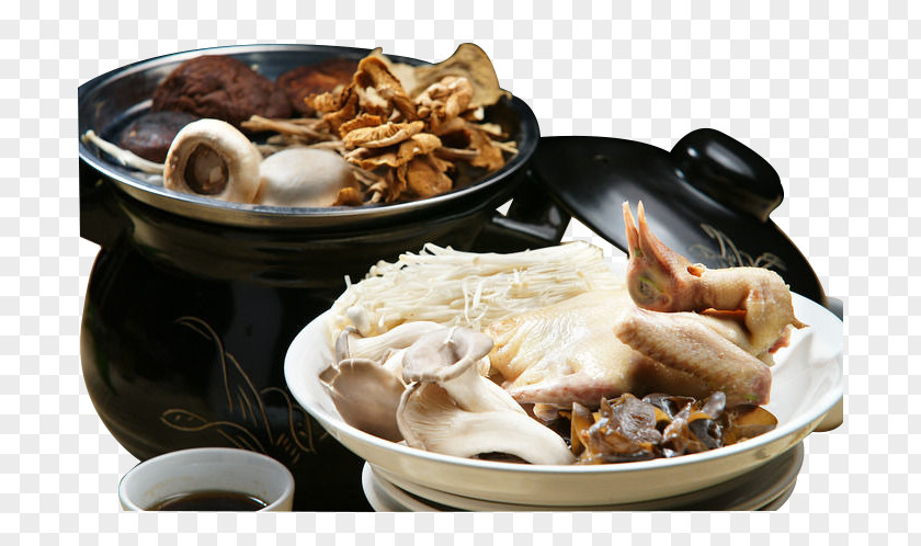 Mushroom Old Pigeon Pot Chinese Cuisine Food PNG