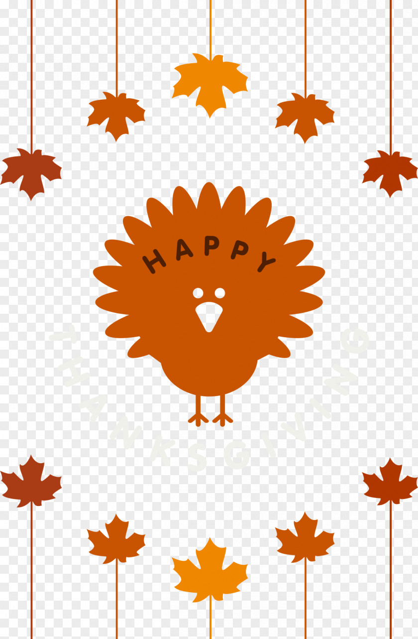 Thanksgiving Turkey With Leaves Meat Illustration PNG