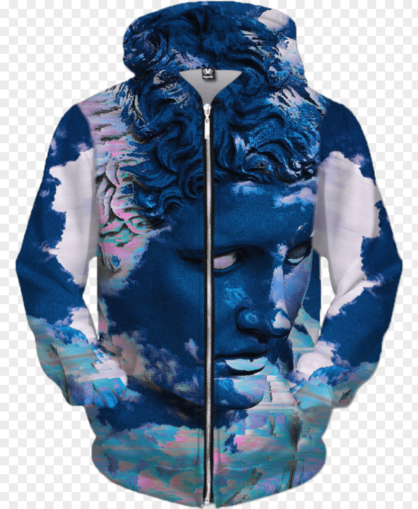 Zipper Hoodie All Over Print Cobalt Blue PNG