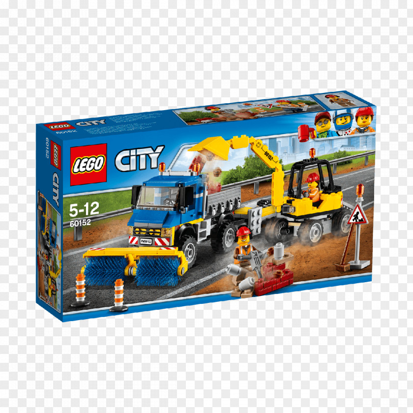 Car LEGO 60152 City Sweeper & Excavator Lego Toy PNG