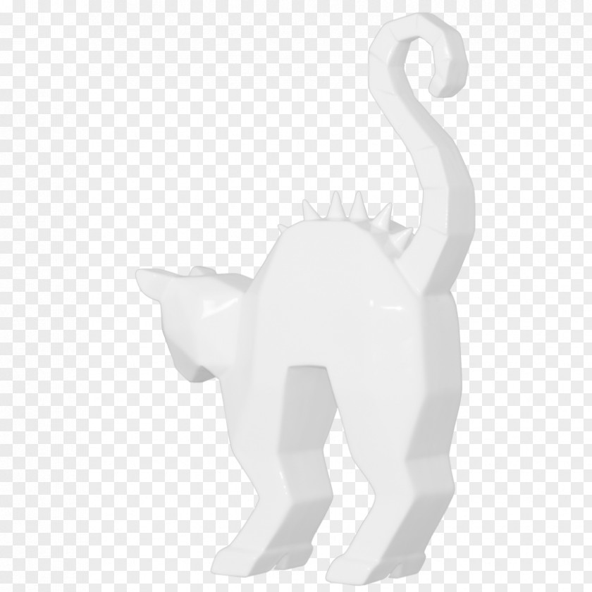 Cat Statue Figurine White Ceramic PNG