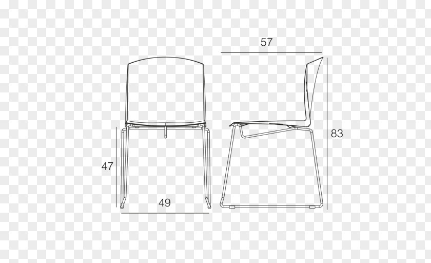 Dining Chair White Line PNG