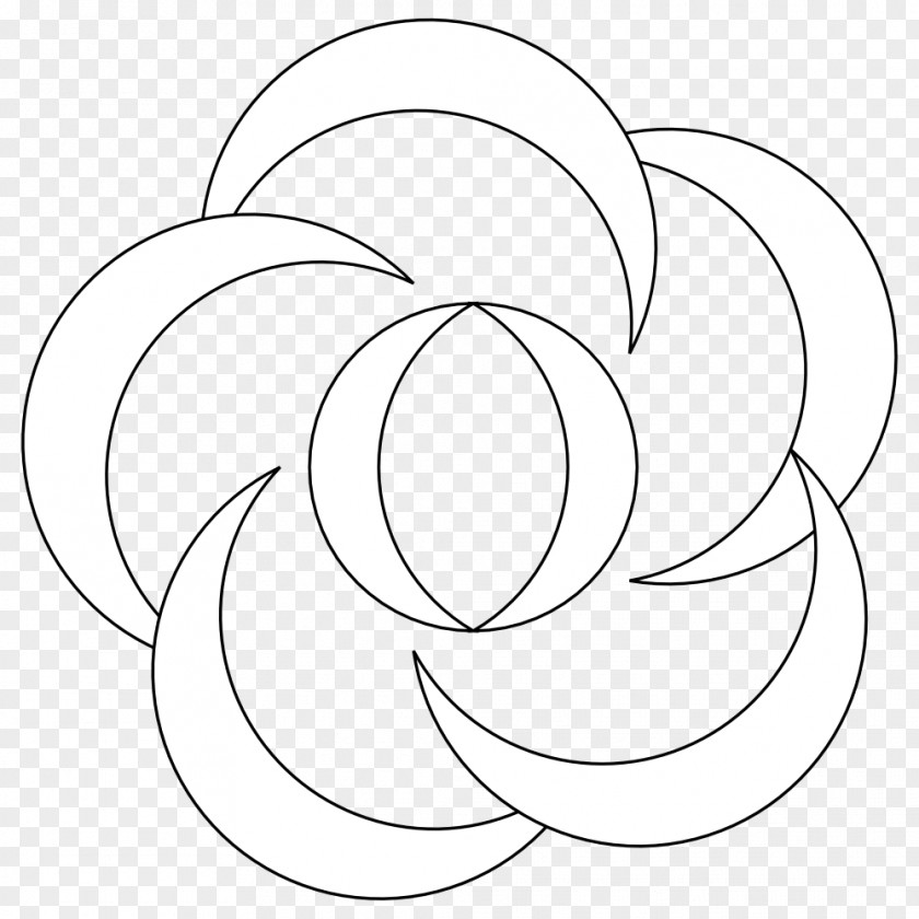 Images Of Black And White Flowers Circle Line Art Area Pattern PNG