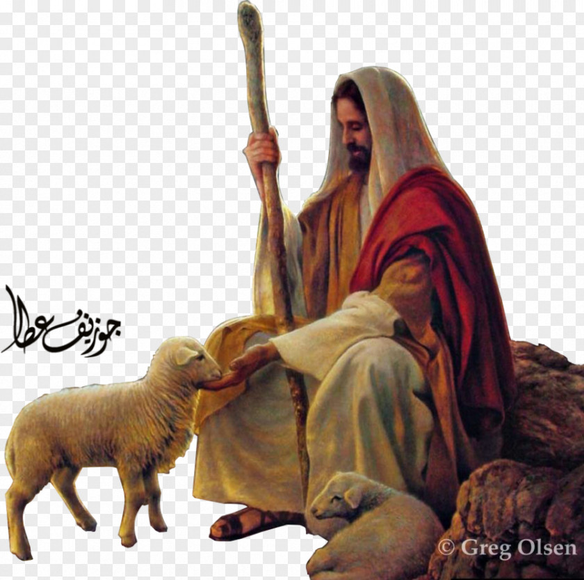 Jesus Christ Wherever He Leads Me Painting Mormon Art Shepherd PNG