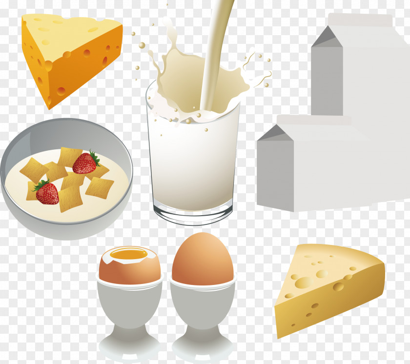 Milk And Bread Breakfast Dairy Product Food Clip Art PNG