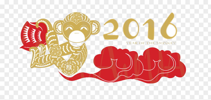 Monkey Festive Element Chinese New Year Ape PNG