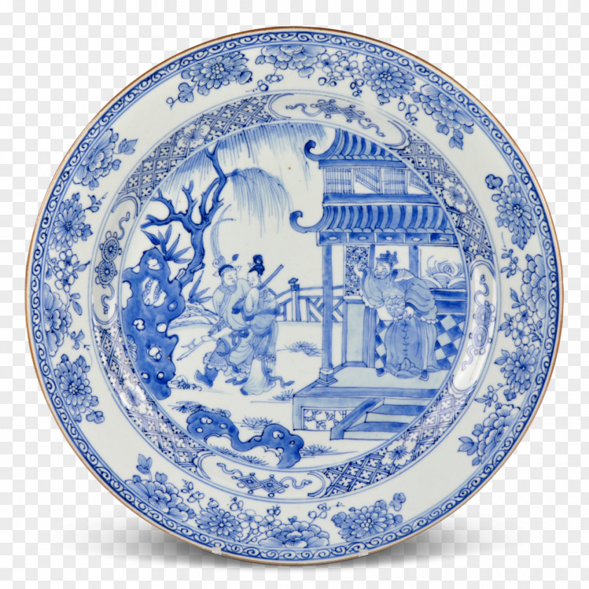 Plate Ceramic Porcelain Blue And White Pottery Platter PNG
