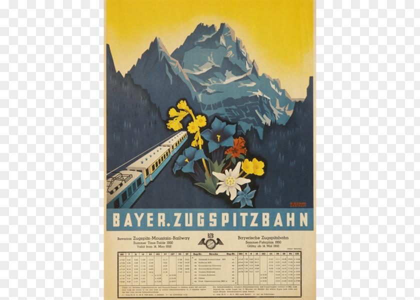 Posters Light Material Bavarian Zugspitze Railway Advertising Plakat Naukowy Mountain PNG