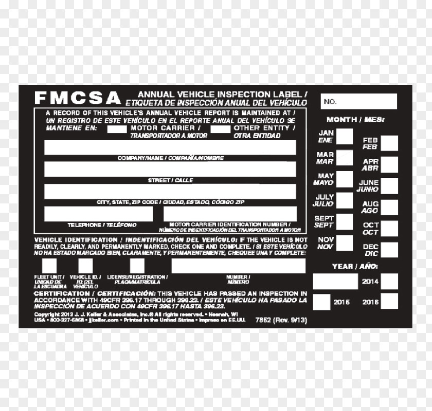 Vehicle Inspection Ford Super Duty F-650 Label PNG