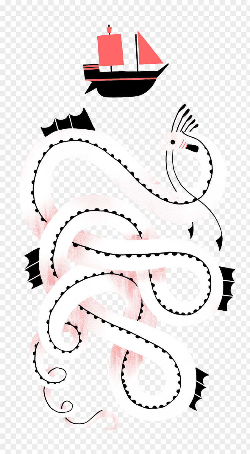 White Snake Boat Pattern Cobra Clip Art PNG