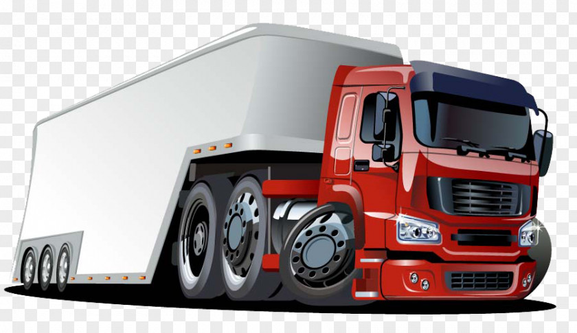 Hand-drawn Cartoon Truck Semi-trailer PNG