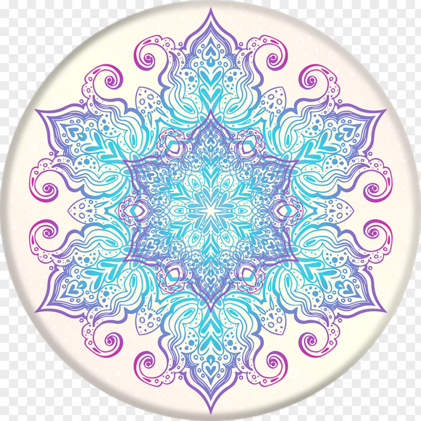 Purple Mandala PopSockets Grip Stand Mobile Phones Handheld Devices PNG