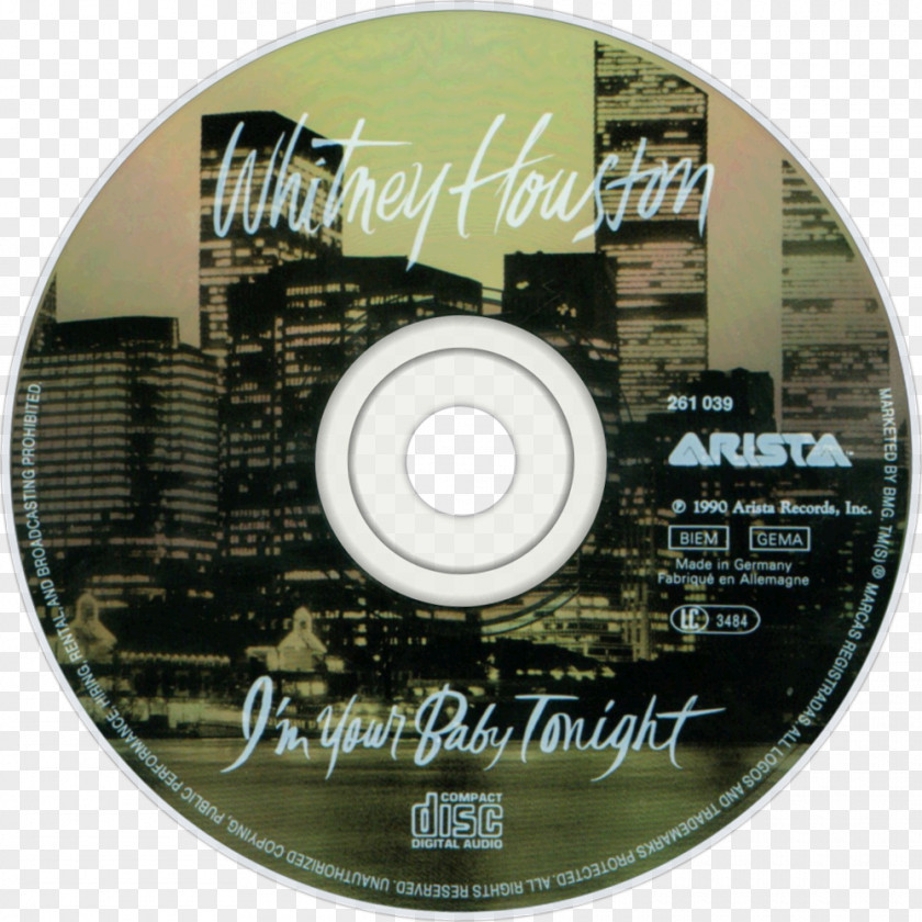 Compact Disc I'm Your Baby Tonight Music Album Whitney Houston PNG disc Houston, baby songs clipart PNG