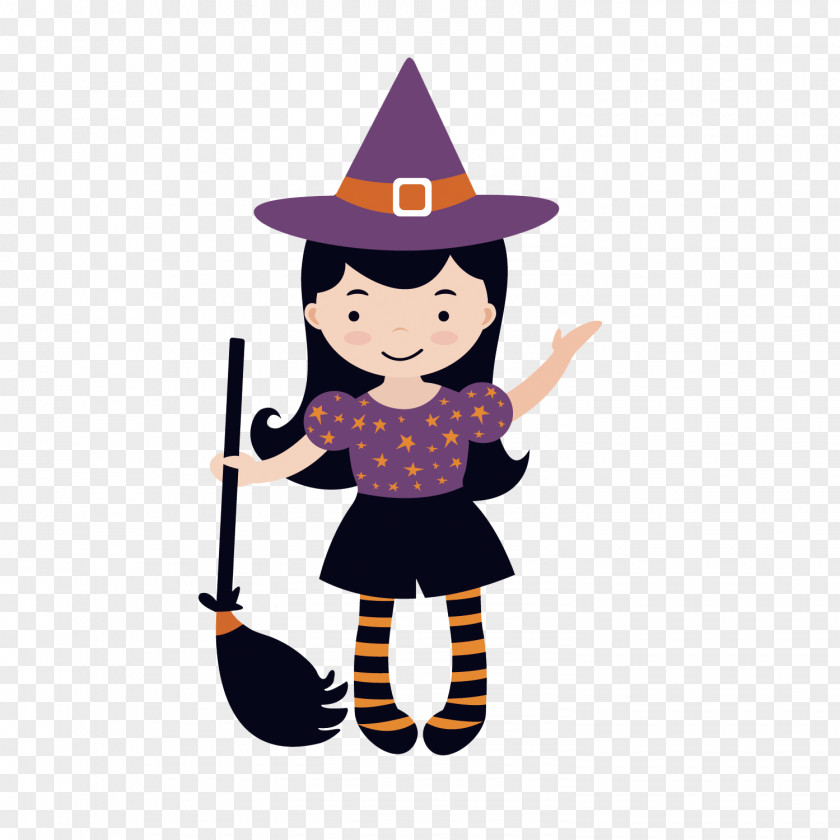 Halloween Little Witch Painted 4 Witchcraft Royalty-free Clip Art PNG