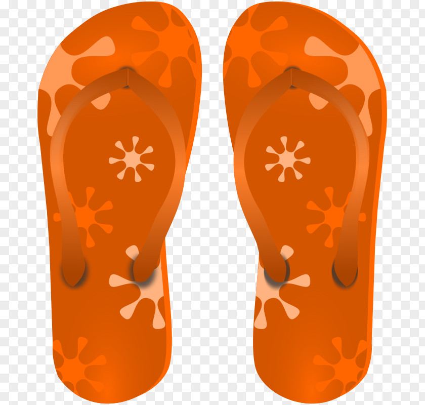 Orange Snowflake Cartoon Slippers Flip-flops Free Content Sandal Clip Art PNG