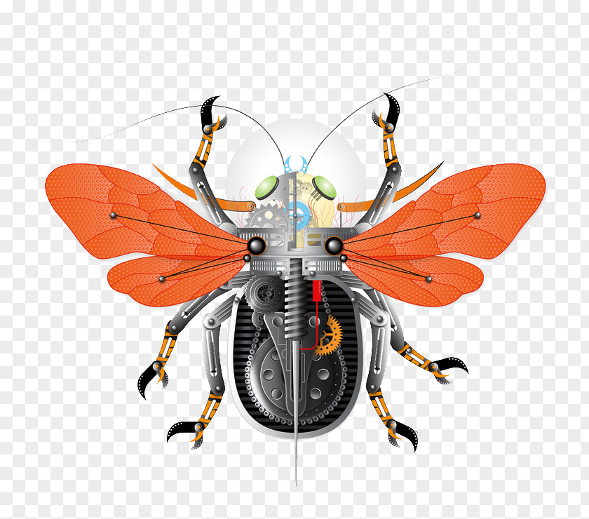 Mechanical Insect Dragonfly Wings Bee Art Illustration PNG
