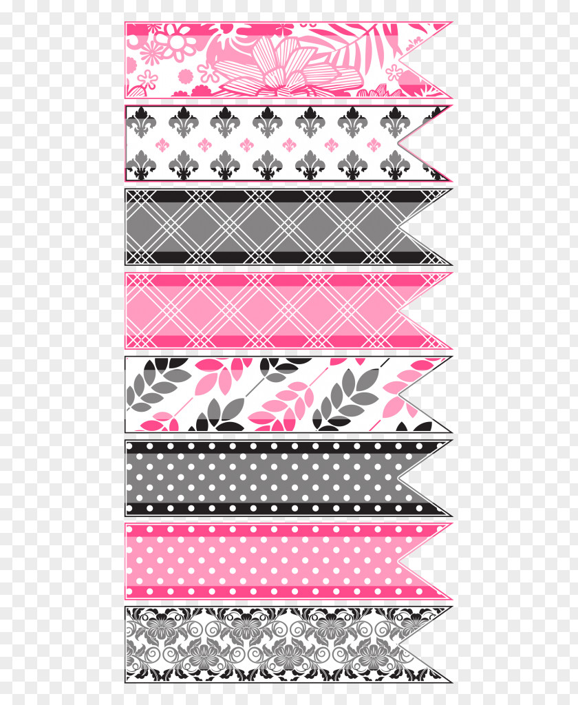 Pink Line Paper Adhesive Tape Ribbon Clip Art PNG