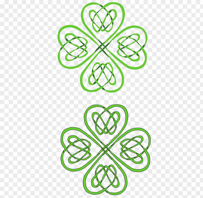 Clover Shape Weave Pattern Four-leaf Celts Celtic Knot Shamrock PNG