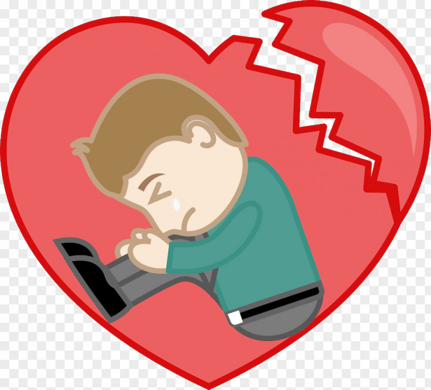 Crying Man Broken Heart Sadness Drawing Clip Art PNG