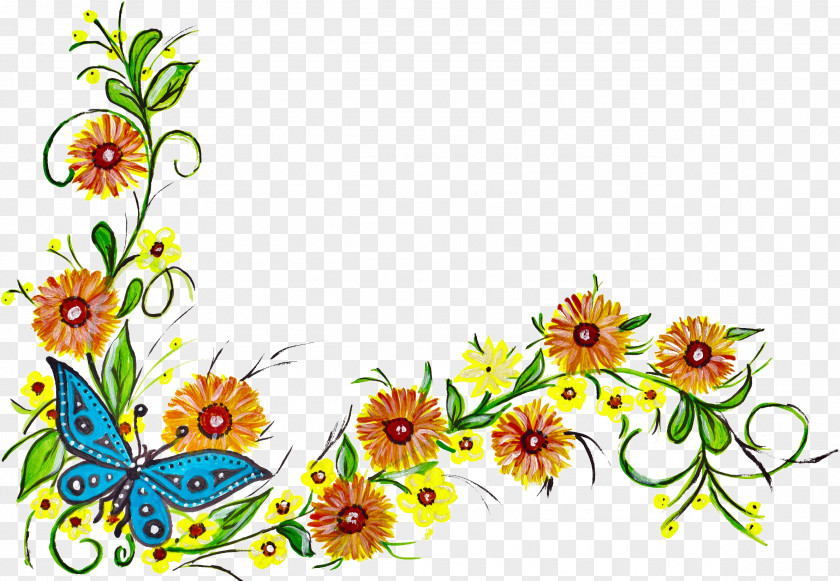 Floral Design Borders And Frames Image PNG