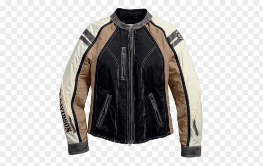 White Quilted Jacket With Hood Leather Harley-Davidson Clothing Motorcycle PNG