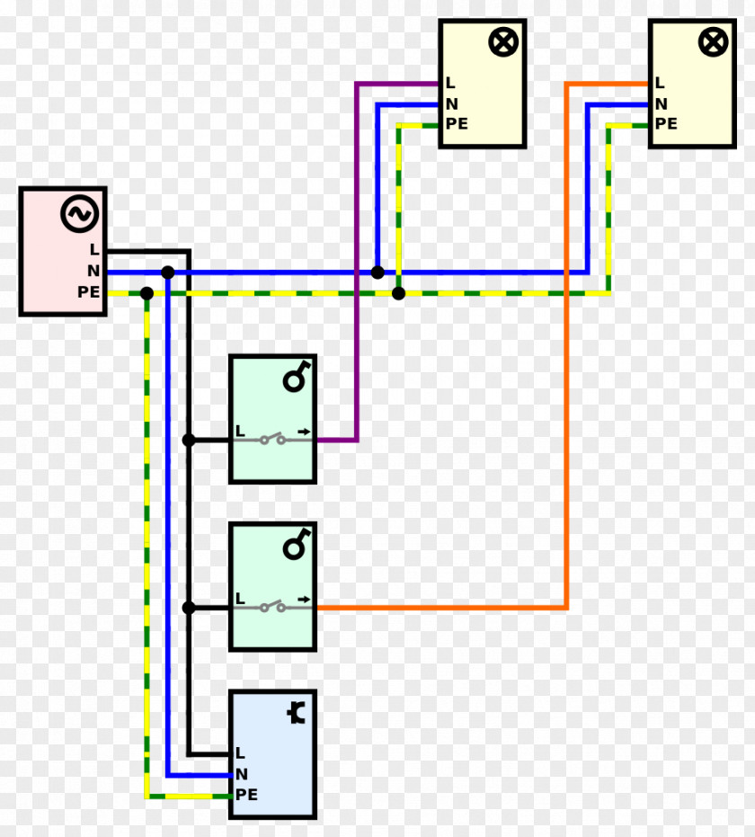 Light Wiring Diagram Electrical Ballast Switches PNG