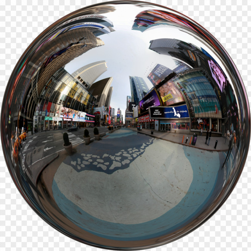 Time Square Fisheye Lens Sphere Camera PNG