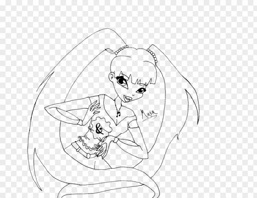 Bloom Winx Season 7 Line Art Sketch Musa Drawing Coloring Book PNG