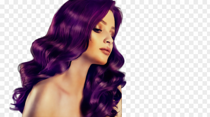 Chin Black Hair Purple Hairstyle Wig Violet PNG