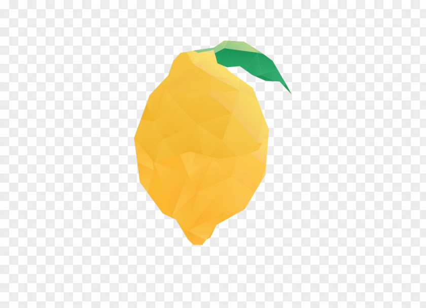 Flat Polygon Lemon Download Wallpaper PNG