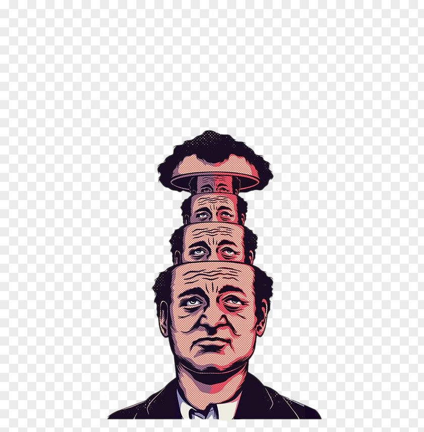 Layers Skull Man Bill Murray Groundhog Day Phil Film Poster PNG