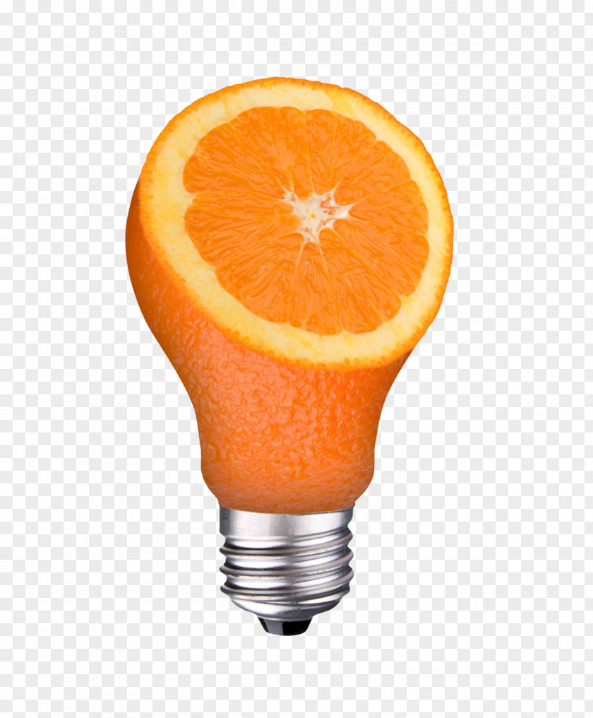 Orange Light Bulb Incandescent Stock Photography Fruit Royalty-free PNG