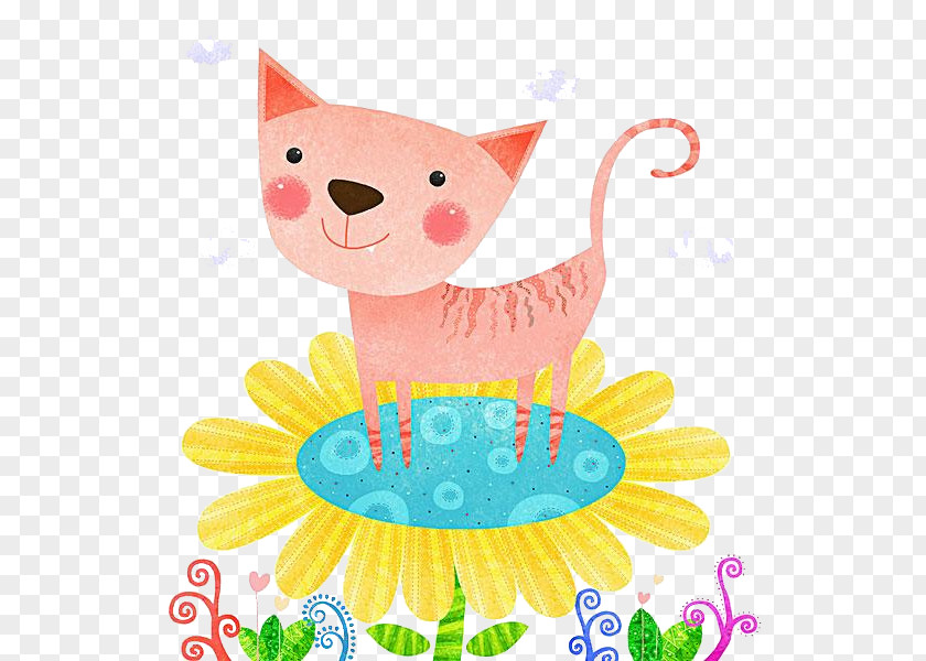 Flower Cat Clip Art PNG