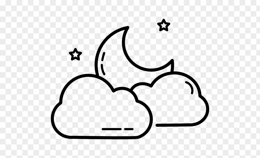 Inky Clouds Filled The Sky Night Moon Star Clip Art PNG