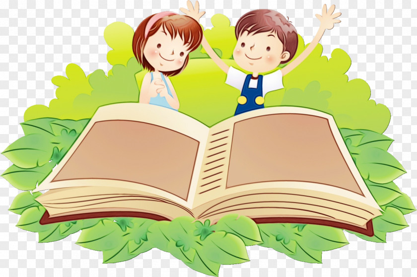 Child Learning Cartoon Clip Art Reading Happy Sharing PNG