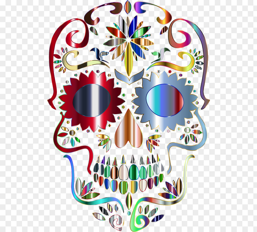 Colorful Love Calavera Skull Clip Art PNG
