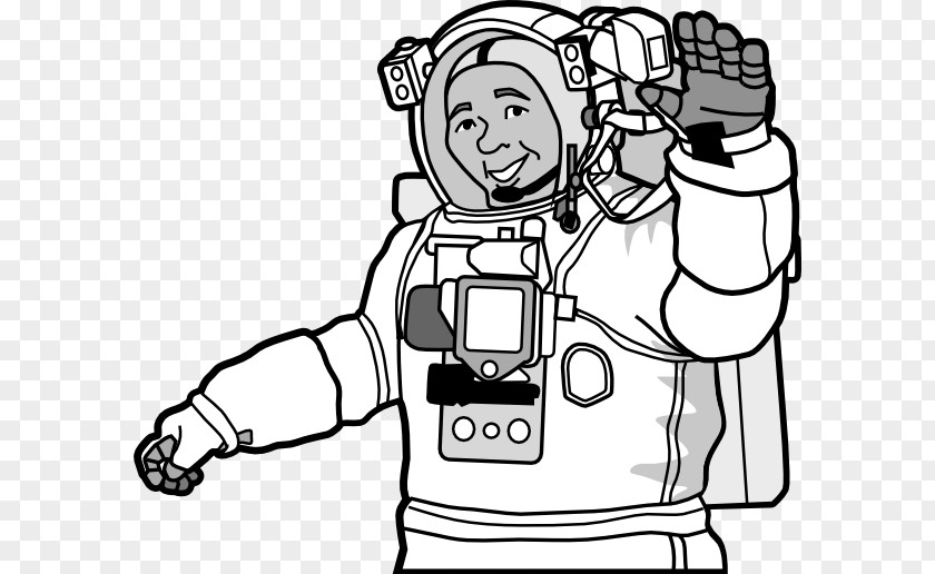 Images Of Astronauts Astronaut Space Suit Outer Black And White Clip Art PNG