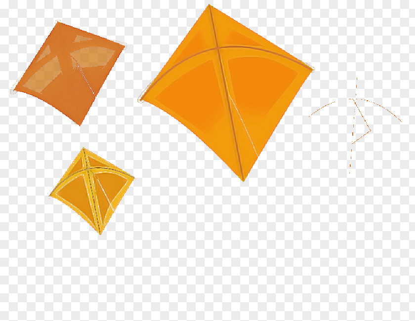 Triangle Art Paper Orange PNG