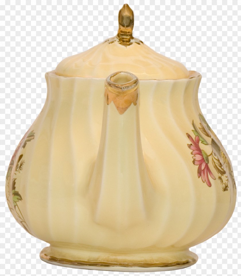 Yellow Teapot Urn Ceramic Vase PNG