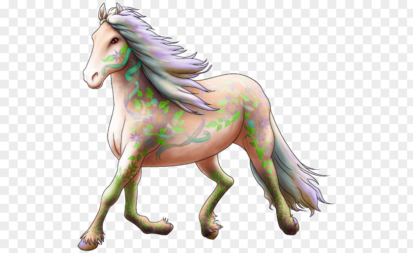 Flower Garland Mustang Stallion Pony Unicorn Halter PNG