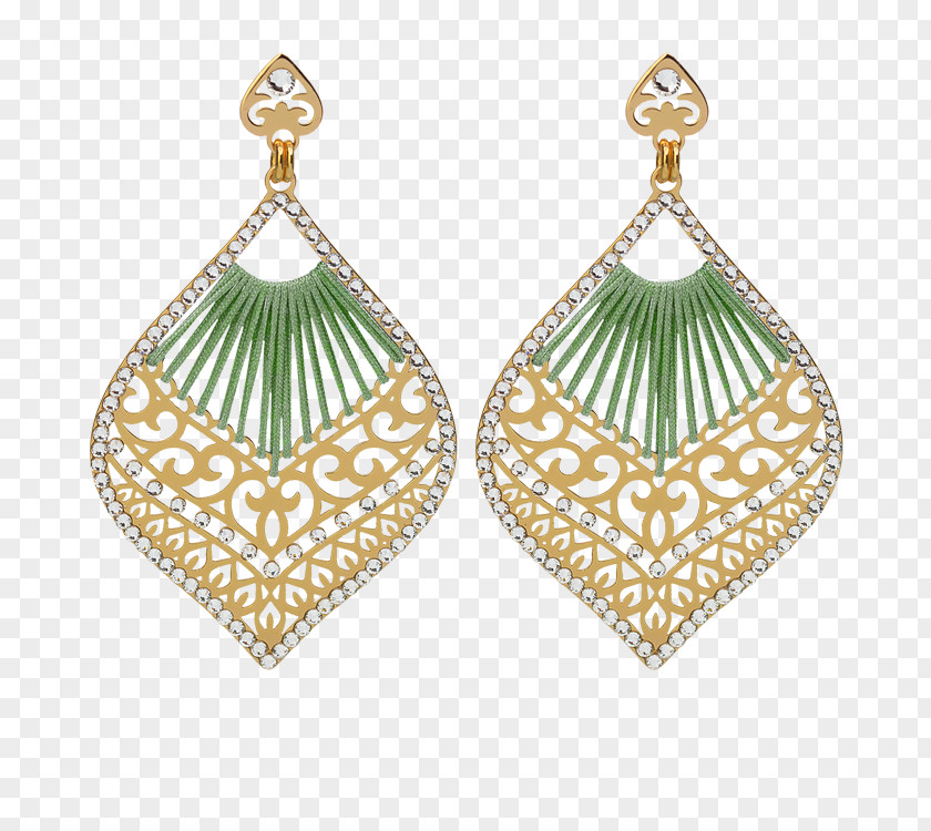 Gold Earring Emerald Jewellery Green PNG